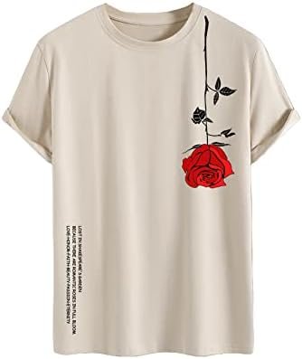 SOLY HUX Men’s Graphic Tees Vintage T-Shirts Floral Letter Print Crewneck T Shirts Short Sleeve Casual Summer Shirt