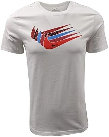 Nike Men’s Sportswear Swoosh T-Shirts (Large, White (Multi-Swoosh))