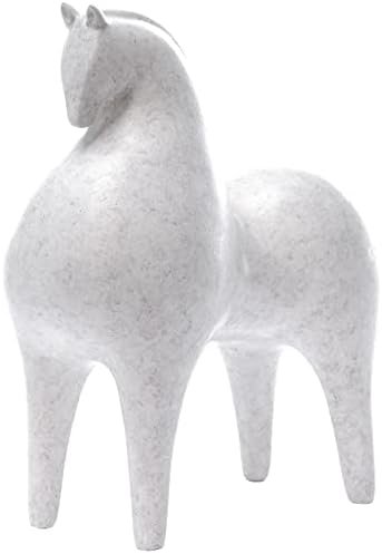 POINTNIO Horse Figurine Home Decor,Modern Living Room Shelf Decor, Horse Sculptures for Office Tabletop Bookshelf Decorative Objects(Off White)