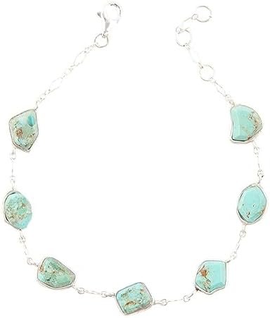 Turquoise and Sterling Silver Line Bracelet