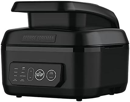 George Foreman Beyond Grill™ 7-in-1 Electric Indoor Grill with Air Fry Technology, MCAFD800D, Black, Large