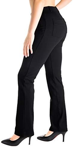 Yogipace,Belt Loops,Women’s Petite/Regular/Tall Straight Leg Yoga Dress Pants