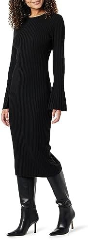 The Drop Women’s Fernanda Bell Sleeve Ribbed Sweater Dress