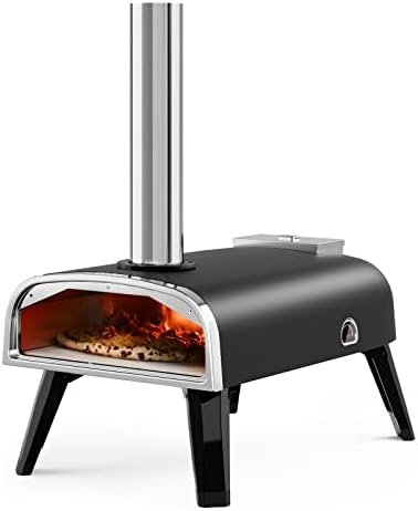 aidpiza Pizza Oven Outdoor 12″ Wood Fired Pizza Ovens Pellet Pizza Stove for Outside, Portable Stainless Steel Pizza Oven for Backyard Pizza Maker Portable Mobile Outdoor Kitchen