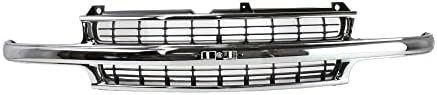 Garage-Pro Grille Assembly Compatible with 2000-2006 Chevrolet Tahoe, Fits 1999-2002 Chevrolet Silverado 1500, Fits 1999-2002 Chevrolet Silverado 2500 Chrome Shell with Black Insert