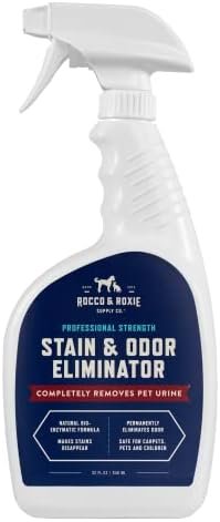 Rocco & Roxie Stain & Odor Eliminator for Strong Odor – Enzyme Pet Odor Eliminator for Home – Carpet Stain Remover for Cats and Dog Pee – Enzymatic Cat Urine Destroyer – Carpet Cleaner Spray