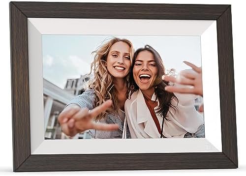 Digital Picture Frame 10.1 inch Digital Photo Frame – FULLJA WiFi Wood Digital Picture Frames, 1280 * 800 IPS Touch Screen, Auto-Rotate, Motion Sensor, 32GB, Instantly Sharing Photos/Videos Via App