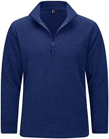 CRYSULLY Men’s Fleece Pullover Winter Warm 1 4 Sweatshirt Long Sleeve Workout Shirt