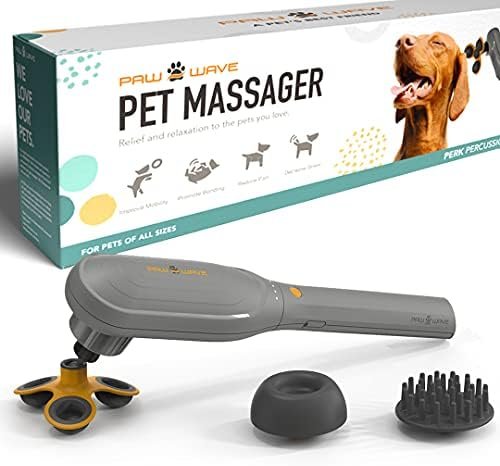 PAW WAVE PERK Percussion Pet Massager for Dogs and Cats Designed to Help Massage Muscle Tightness, Improve Mobility and Recovery