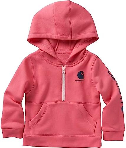 Carhartt Girls’ Long-Sleeve Half-Zip Hooded Sweatshirt