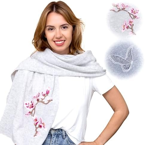 InCashmere Women’s trendy 100% pure Cashmere Knitted Long Scarf for Soft, Cozy, Warm for fall/winter outdoors