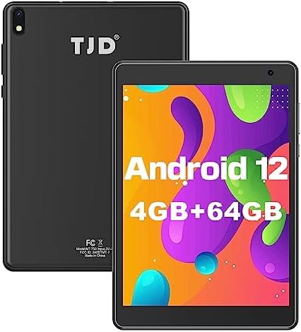 Android 12 Tablet 7.5 inch, Tablets Computer 64GB Storage 512GB Expandable, Quad-Core Processor, PS FHD 1440×1080 Resolution Display, Google GMS Certified Smart Tablet/WiFi (Black)