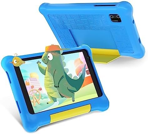Kids Tablet 7 Inch Android Kinder Tablets WiFi Bluetooth Parental Control Children Study Computer with Proof Case (Blue)