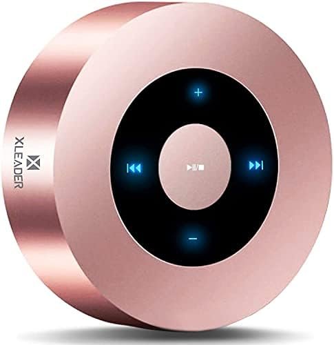 XLEADER,Upgraded,[Smart Touch] Bluetooth Speaker, Shower Speaker, Small Mini Bluetooth Speaker with Portable Waterproof Case Mic TF Card Aux, Electronic Gifts for Holiday Christmas Xmas, Rose Gold