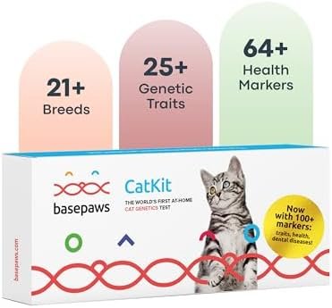 Basepaws Cat DNA Test Kit – Comprehensive Breed, Health and Dental Analysis Across 114 Traits for Accurate and Easy-to-Use Genetic Insights