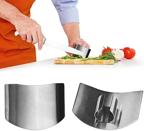 Stainless Steel Finger Guard, 2023 New Finger Protector for Cutting Food, Premium Slicing Tool Finger Protector Finger Protectors when Cutting, Slicing, Dicing, Chopping Vegatables (2 Pcs)