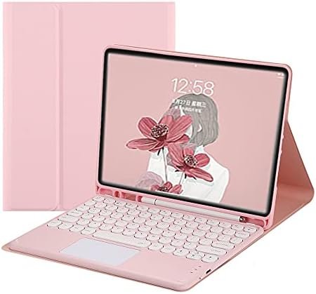 2021 iPad 10.2 inch iPad 9th 8th 7th Generation/Air 3 Pro 10.5 inch Keyboard Case with Touchpad Cute Round Key Color Keyboard iPad 9 8 7 Detachable Touch Keyboard Cover (iPad10.2/10.5″, Pink)