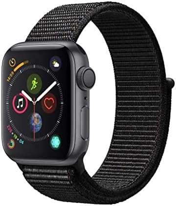 Apple Watch Series 4 (GPS, 40MM) – Space Gray Aluminum Case with Black Sport Loop Band (Renewed)