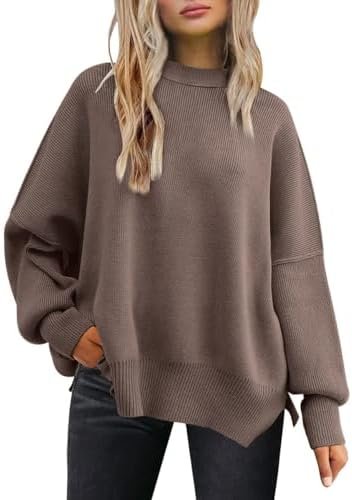 EFAN Women’s Oversized Sweaters 2023 Fall Crewneck Batwing Sleeve Pullover Sweaters