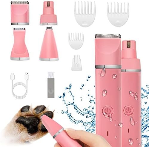 Veeconn Dog Grooming Clippers Kit -Low Noise Pet Clippers -Rechargeable Cat Grooming-Cordless Quiet Pet Nail Grinder Small Dog Trimmer Puppies Paw,Puppy Face Shaver