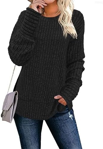 JomeDesign Sweaters for Women Long Sleeve Shirts Crew Neck Sweatshirt Lightweight Casual Tunic Tops