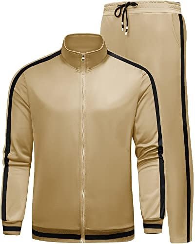 MACHLAB Men’s Activewear Full Zip Warm Tracksuit Sports Set Casual Sweat Suit
