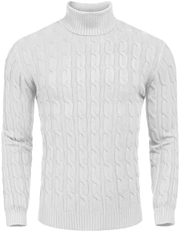 COOFANDY Men’s Slim Fit Turtleneck Sweater Casual Twisted Knitted Pullover Sweaters