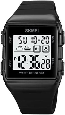 CakCity Mens Digital Watch Waterproof Wrist Watch for Women Sport Watch with Stopwatch Countdown Dual Time Square Digital Watches for Unisex