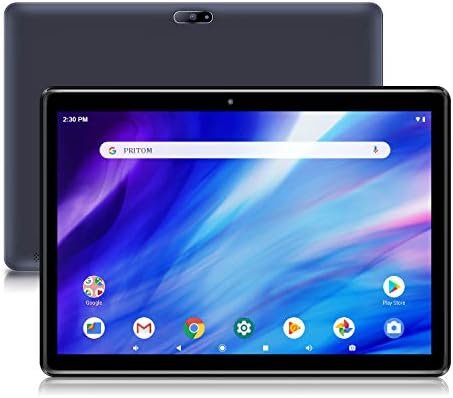 PRITOM M10 10 inch Tablet – Android Tablet with 2GB RAM, 64GB ROM, 512GB Expandable, Quad-Core, HD IPS Screen, 2.0 MP + 8.0 MP Dual Camera, WiFi, Bluetooth, Stable Tablet with 6000mAh Battery