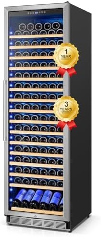 Wine Cooler Refrigerator 24 Inch, 189 Bottles Large Wine Fridge, Tall Freestanding/Built-in Wine Refrigerator with Sliding Shelves, Professional Wine Cellar Low Noise with Upgraded Reversible Door