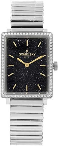 Gomelsky Shirley Fromer Steel Black Dial Diamond Quartz Womens Watch G0120072643