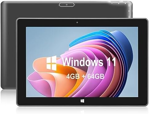 KBJPADS 4GB RAM 64GB ROM Windows 11 Tablets Computer，10.1 Inch Windows Tablet Home,Intel Celeron N4020c,IPS 1280×800 2.8 GHz, 2MP+5MP Dual Camera