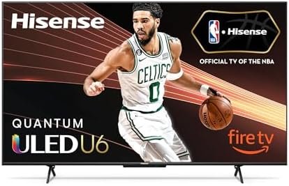 Hisense 75-Inch Class U6HF Series ULED 4K UHD Smart Fire TV (75U6HF, 2023 Model) – QLED, 600-Nit Dolby Vision, Game Mode Plus VRR, HDR 10+, 240 Motion Rate, MEMC, Voice Remote, Compatible with Alexa