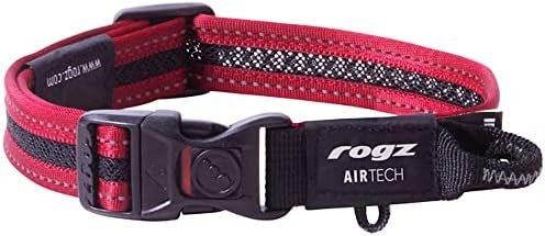 Rogz Airtech Classic Dog Collar Medium – Rock Red