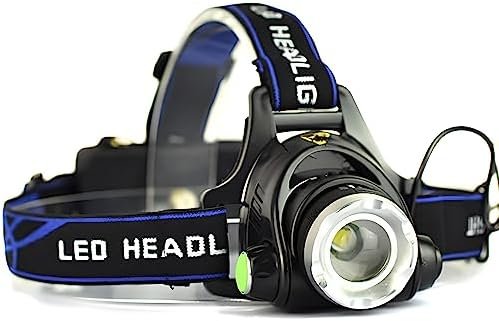 AYTEMGLOBAL Rechargeable Headlamp, High Lumen Adjustable Headband Super Bright with 4 Lighting Modes – Zoomable Waterproof Headlamps for Outdoor Camping, Running, Cycling,Climbing,Etc.