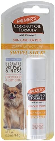 Palmer’s Coconut Oil Moisturizing Nose & Paw Swivel Stick for Dogs | Fragrance Free Cocoa Butter Nose & Paw Balm Swivel Stick with Monoi Oil & Sweet Almond Oil – 0.5oz