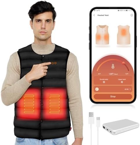 Comfytemp Heated Vest with Battery Pack Included, 6oz Lightweight Electric Heating Vest, Smart Rechargeable Heater Vest