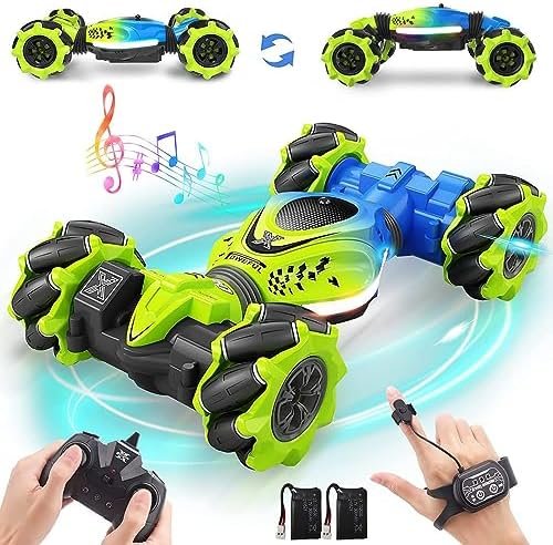 Dysaim Gesture RC Car Hand Controlled Stunt Car for 6-12 yr Boys Girls, 4WD 2.4GHz Remote Control Gesture Sensor Toy Cars Drift Twist Car with Light Music for Ages 8-13 Kids Birthday Xmas Gift