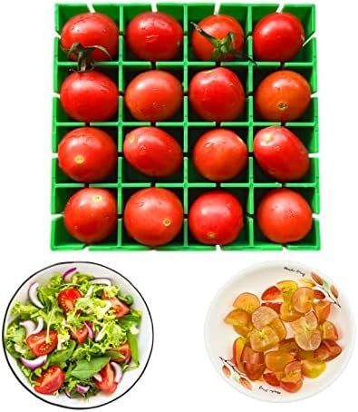Yamteck Grapes Cherry Tomatoes Cutter Slicer Half or Quarter Cutting 16Pcs at a Time, Food Grade Material, Dishwasher Safe, Fruit Container Holder Cutter for Salad Kids Baby Toddlers’ Snacks 2023 New