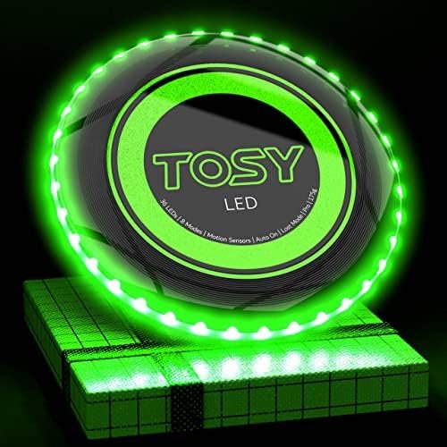 TOSY Flying Disc – 16 Million Color RGB or 36 or 360 LEDs, Extremely Bright, Smart Modes, Auto Light Up, Rechargeable, Cool Fun Christmas, Birthday & Camping Gift for Men/Boys/Teens/Kids, 175g frisbee