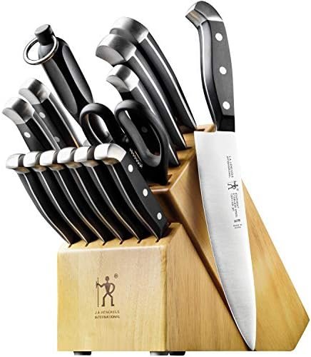 HENCKELS Premium Quality 15-Piece Knife Set with Block, Razor-Sharp, German Engineered Knife Informed by over 100 Years of Masterful Knife Making, Lightweight and Strong, Dishwasher Safe