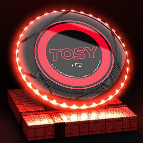 TOSY Flying Disc – 16 Million Color RGB or 36 or 360 LEDs, Extremely Bright, Smart Modes, Auto Light Up, Rechargeable, Cool Fun Christmas, Birthday & Camping Gift for Men/Boys/Teens/Kids, 175g frisbee