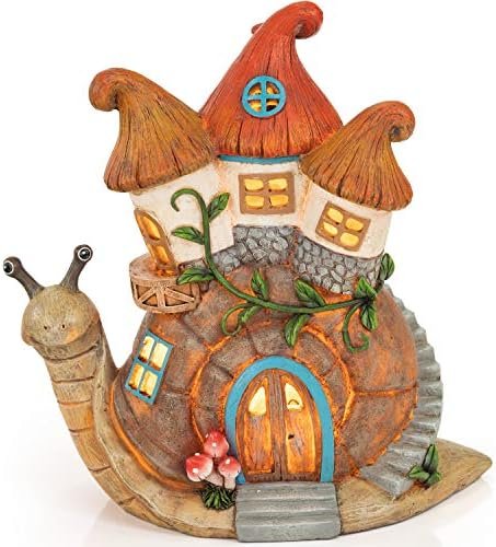 VP Home Glowing Snail House Solar Light for Home and Outdoor Decor, Snail House Solar Powered Flickering LED Garden Light Glowing House Backyard Halloween Decoration