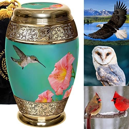 Hummingbird Cremation Urns for Human Ashes Adult Female for Funeral, Burial & Home – Urns for Human Ashes Adult Large, Med, Small & XL Urns for Mom & Urns for Women Hummingbird Urn