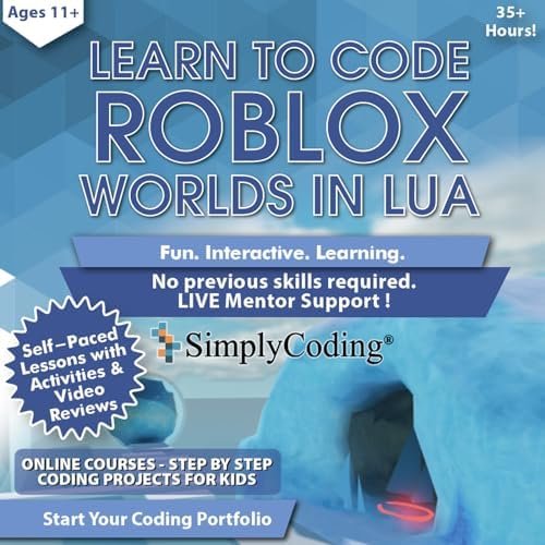 Roblox Coding for Kids: Learn to Code in Lua – Computer Programming for Beginners Roblox Gift Card with Digital Pin Code, Ages 11-18, (PC, Mac, Chromebook Compatible)