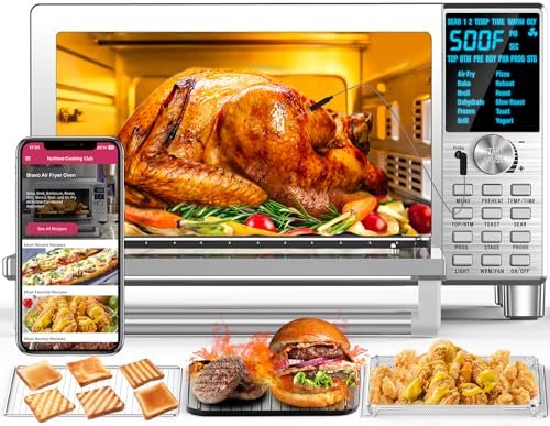 NUWAVE Bravo Air Fryer Oven, 12-in-1, 30QT XL Large Capacity Digital Countertop Convection Oven, silver