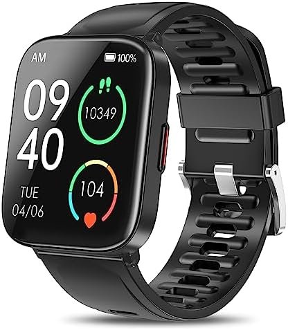 Smart Watch, 5ATM Waterproof Fitness Tracker Smart Watch for Men, 1.8” Touch Screen Fitness Watch with Sleep Monitor Pedometer Notification Weather 100 Sport Modes Smartwatch for Android iOS Phone