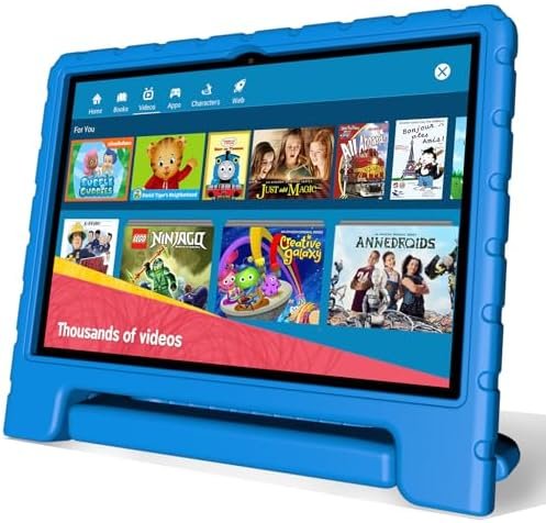 NOBKLEN Kids Tablet 10 Inch, Android 13, 4GB+64GB, 8-Core CPU, WiFi 6, 12H Battery Life, Parental Control, 1280 * 800 HD Display, Dual Cameras, Shockproof Case, Pre-Installed Educational Apps