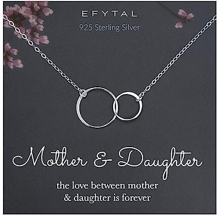 EFYTAL Mother Daughter Necklace, Daughter Gift from Mom, Mom Necklace, Jewelry for Mom