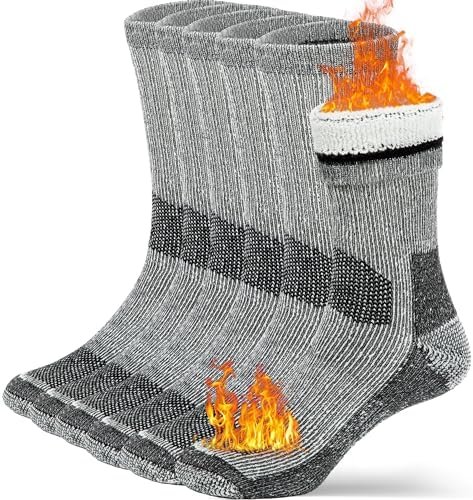 Buttons & Pleats Wool Socks for Men & Women Merino Thermal Warm Cozy Winter Boot Sock